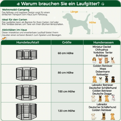 Yaheetech Puppy Speelbox 8-Delig - Zwart - 200 x 68 x 80 cm - Opvouwbaar