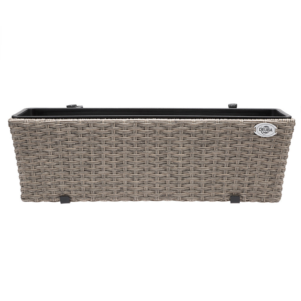 Casaria Polyrattan Bloembak - 2 Stuks Incl. Ophangbeugels - Beige
