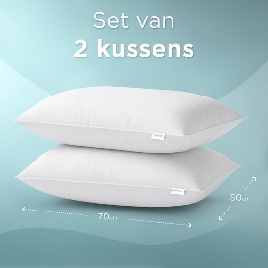 CozySense® Hoofdkussen - Set van 2 - 50x70 CM - Ademend Slaapkussen met Zachte Microvezel Hoes - Hotel Kussen - Pillow - Voor Zij-, Buik- en Rugslapers