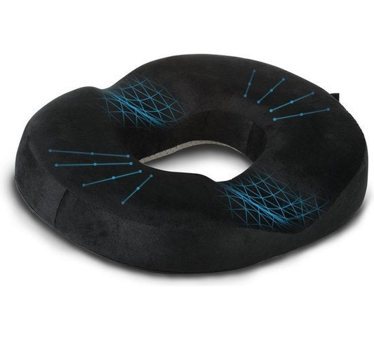 LifeGoods Donut Zitkussen – Ergonomisch Stoelkussen – U-vorm – Wasbare Hoes – Zwart