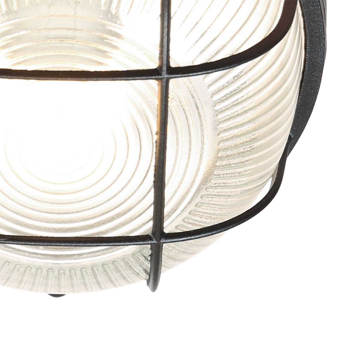 Plafondlamp Lisanne 1342ZW | Zwart metaal en glazen kap | Ø 17 cm, hoogte 8 cm | Mexlite | Trendy design voor binnengebruik