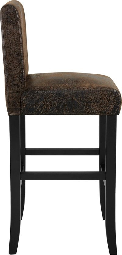 tectake - 2 Barkrukken van imitatieleer oud bruin - 403584
