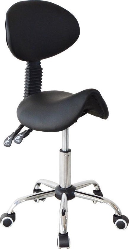 VDD Zadelkruk - Ergonomisch kantelbare rugleuning - Hoogte verstelbaar - 38x36x96cm