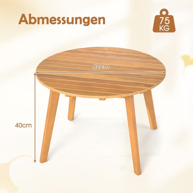 Coast Ronde Bijzettafel van Acaciahout – Ø 62 x 40 cm – Naturel