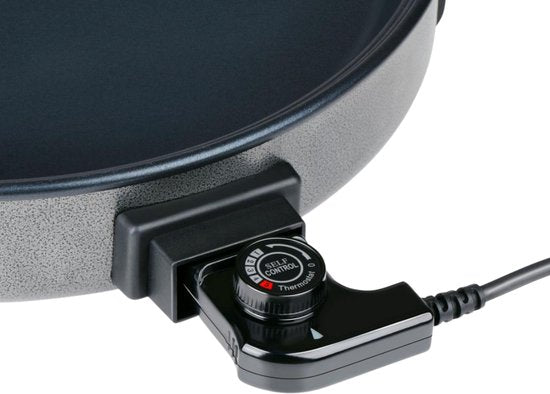 alpina Hapjespan - Partypan met Deksel en Thermostaat - Antiaanbaklaag voor Bakken en Warmhouden - 1500W Elektrisch Hapjespan met Glazen Deksel - Cooltouch Handvatten - Ø40cm