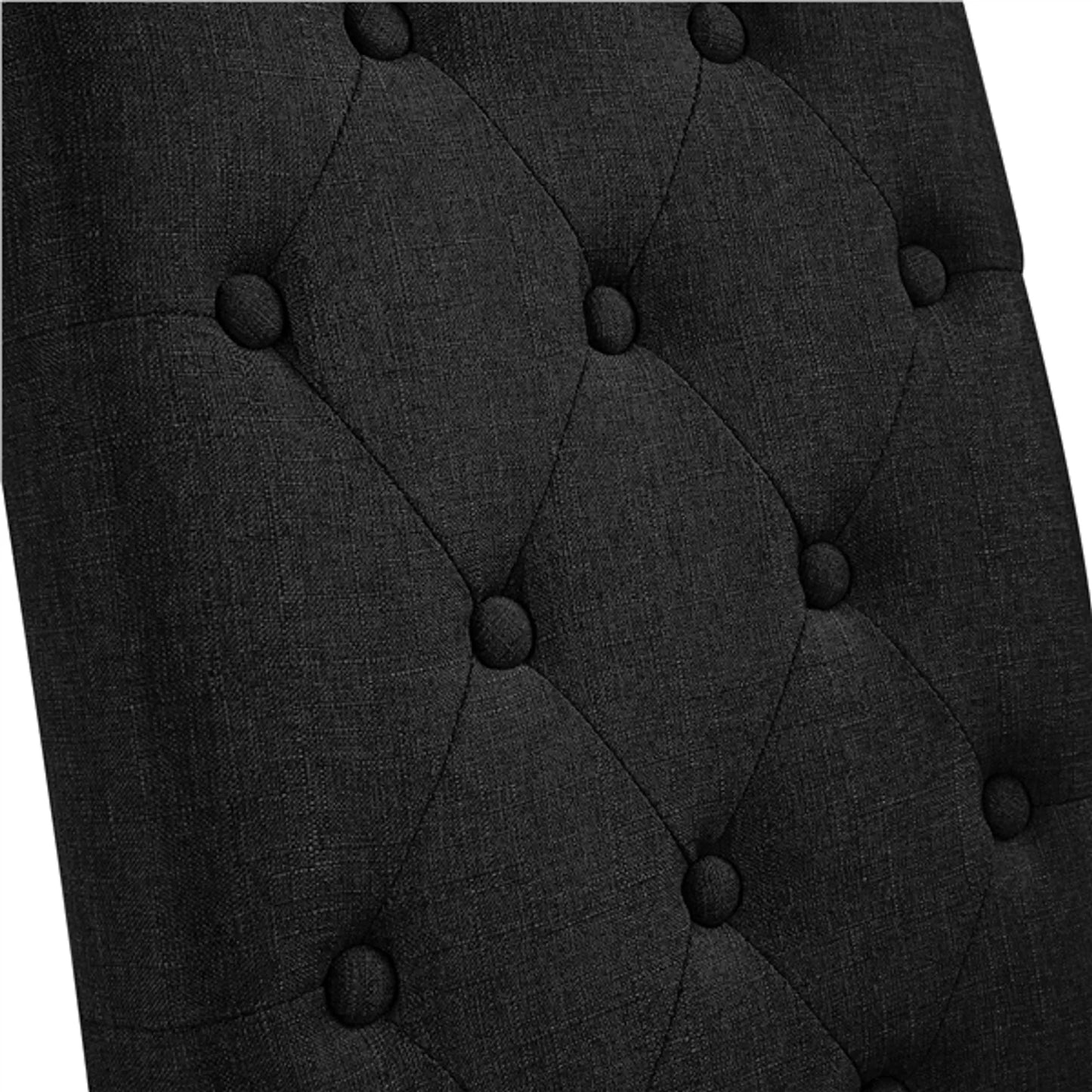 Yaheetech Eetkamerstoel Met Hoge Rugleuning 2 Stuks – Voorzien Van Gecapitonneerde Rug En Massief Eikenhouten Poten En Verstelbare Beschermpoten – Voor Keuken En Restaurant – Zwart Polyester En Eikenhout – 45,5 x 62 x 98,5 cm