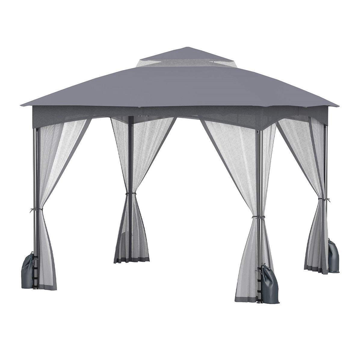 Coast Tuinpaviljoen - dubbel dak - muggennet - 3 x 3 m - khaki