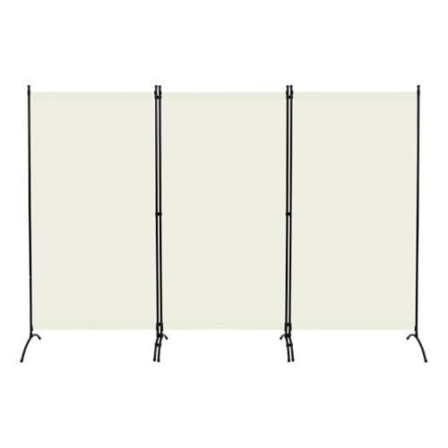 Woltu Kamerscherm met 3 Panelen - Crème - 255 x 182 cm