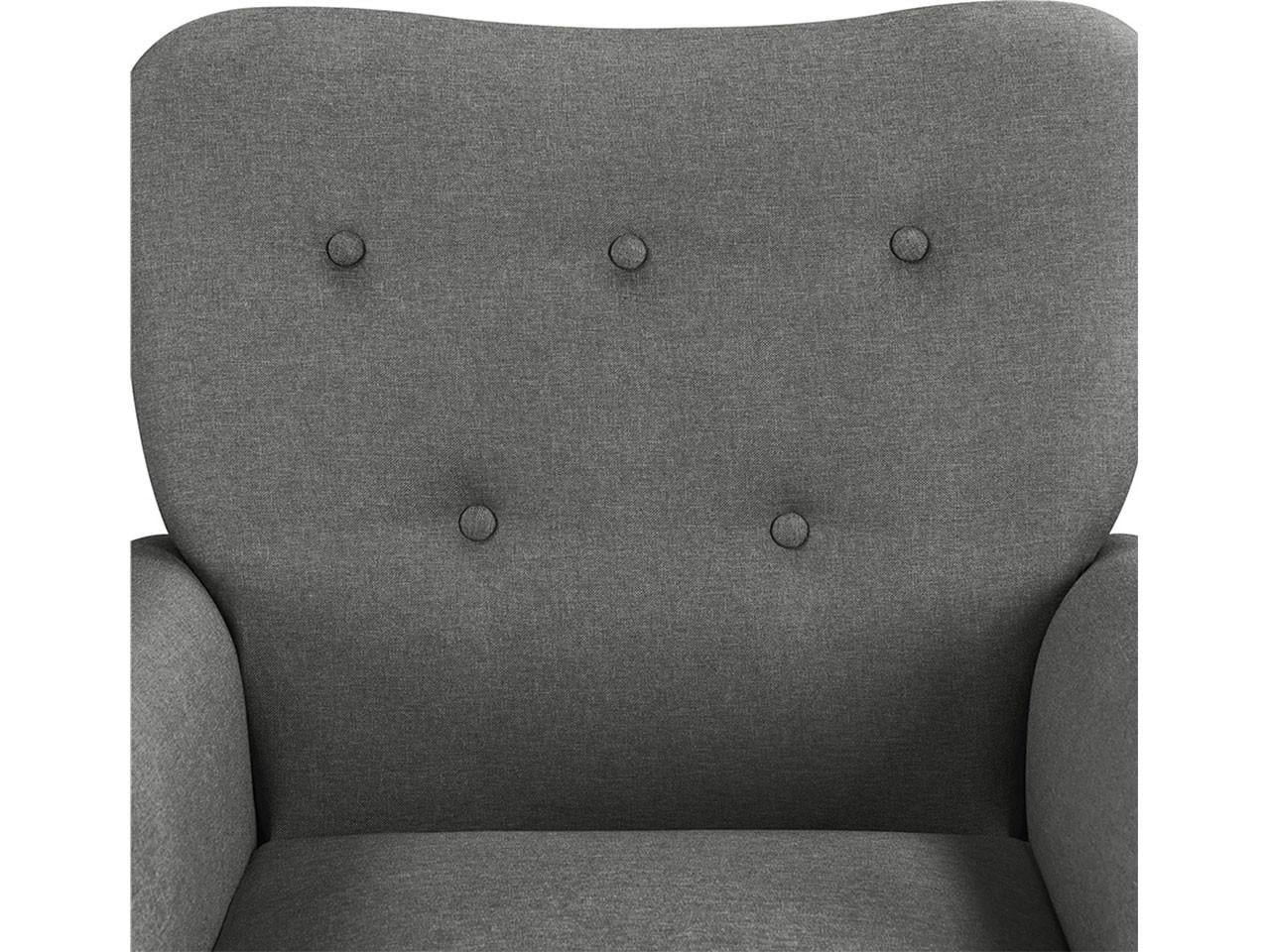 Relaxfauteuil 611622 - 74 x 72 x 94 cm - Donkergrijs - Houten Poten