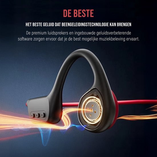 Tech Essentials Hydro X10 - Sport Oordopjes - Draadloos - Open Oor - IPX8 - 32GB - Bone Conduction Hoofdtelefoon - Koptelefoon - Hardlopen - Bluetooth