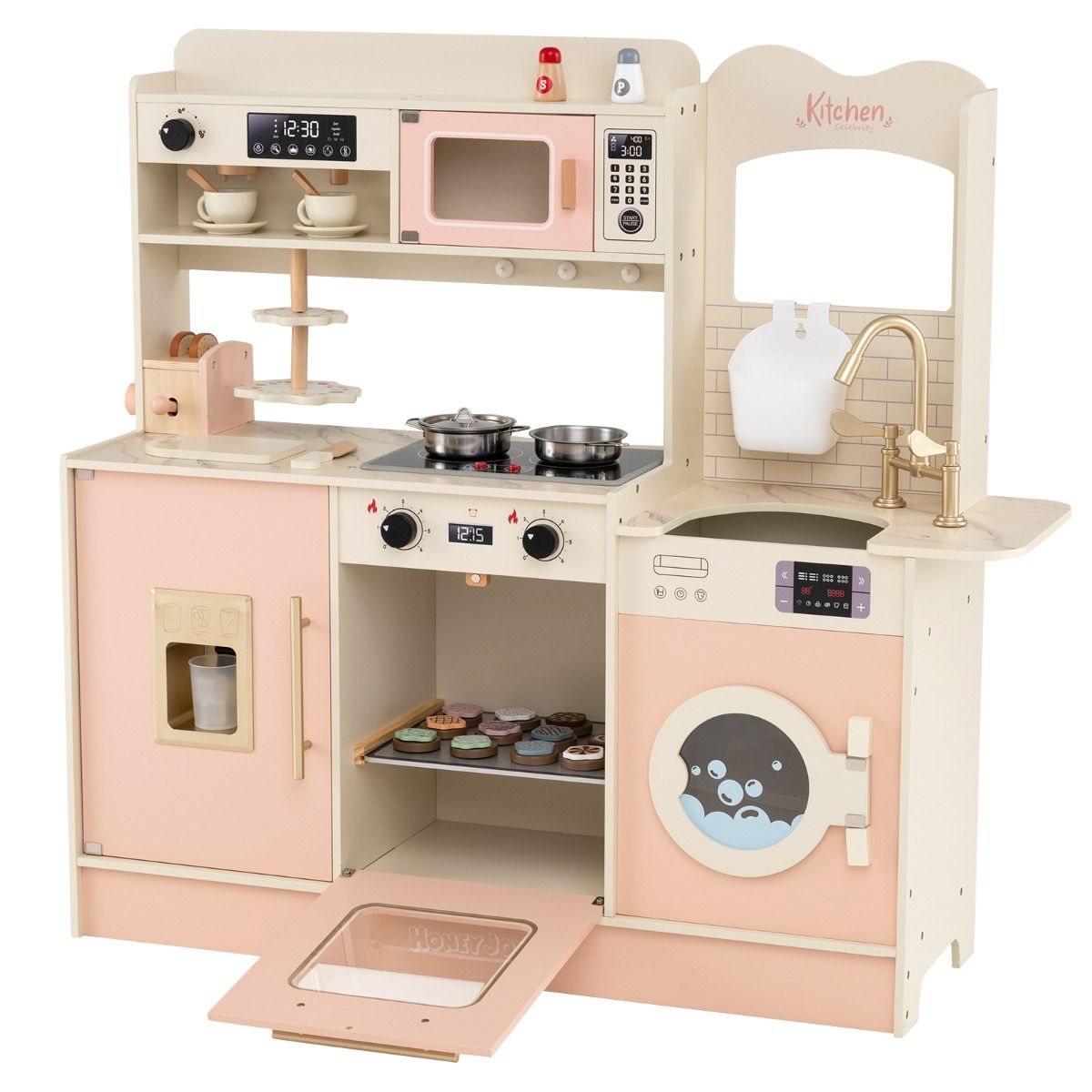 Coast Houten Speelkeuken voor Kinderen - met 25 accessoires - licht en geluid - roze