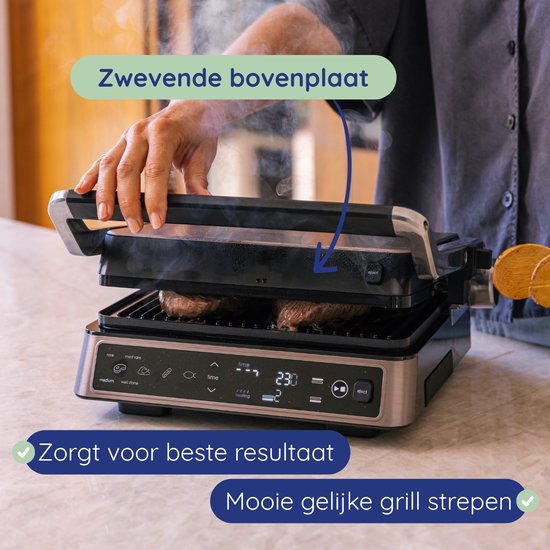 Safecourt Kitchen Contactgrill – Paninigrill en Tosti ijzer – Uitneembare PFAS-vrije platen & vaatwasserbestendig – Groot grilloppervlak – snel warm (2200W) – Tosti-apparaat
