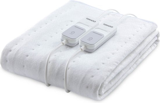 Tomado TEB1502W - Elektrische onderdeken - 2 personen - 160 x 140 cm - 2 schakelaars - Wit