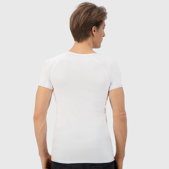 Anti Zweet Shirt - Fibershirts® - Ingenaaide Okselpads- Ondershirt - Wit - Ronde Hals - Heren - Maat XXL
