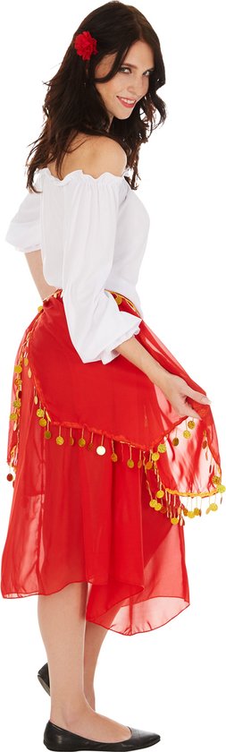 Dressforfun vrouwenkostuum gypsy XXL - verkleedkleding kostuum halloween verkleden feestkleding carnavalskleding carnaval feestkledij partykleding - 301009