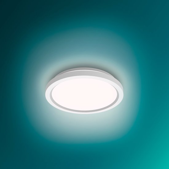 Philips All-In-One Plafondlamp - 2-Pack - Met Afstandsbediening - 24W - LED-verlichting - Warm- tot Koelwit licht; 2700K tot 6500K - 30 cm - Wit - Rond