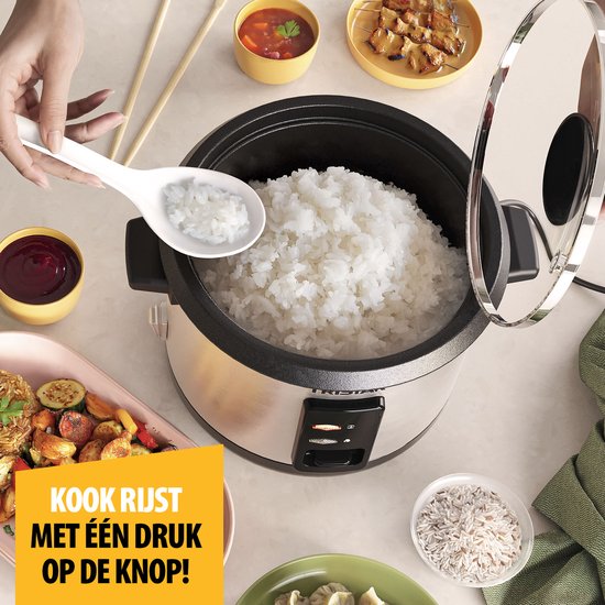 Tristar Rijstkoker 1L - RK-6146 - 4-6 personen - Droogkookbeveiliging, warmhoudfunctie - Verwijderbare binnenpan