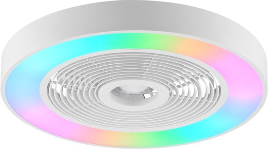 Brilliant Catania - Plafondventilator - LED 40W - CCT - 2700K-6500K - Dimbaar - ICRGB - Nachtlicht - Timer - Afstandsbieding - Wit