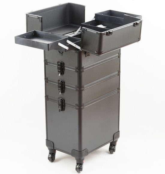 VDD - Cosmetica koffer - Case 4 in 1 - 25 x 25 x 76 cm - Zwart