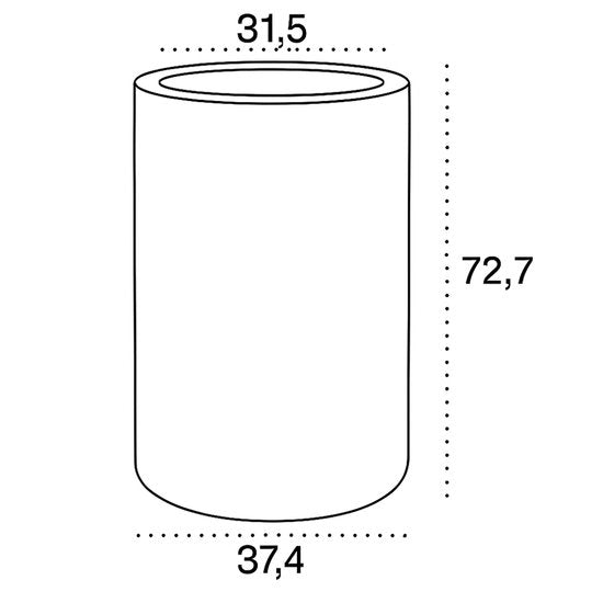 Elho Pure Cilinder High 40 - Grote Bloempot voor Binnen en Buiten - Gerecycled Plastic - Ø 39.5 x 72.7 - Balanced beige