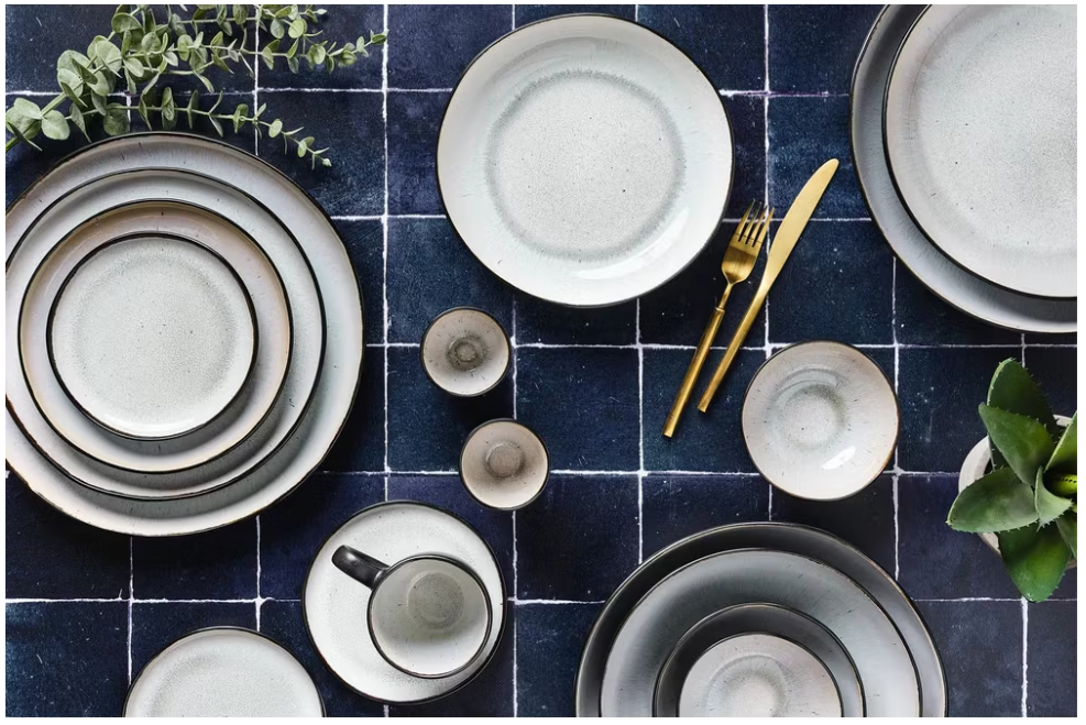 Björn The Full Service Serviesset 41-delig – Voorzien Van Reactieve Glazuurlaag En Ovenbestendig Tot 180°C En Magnetronbestendig – Voor 6 Personen – Ivory White Aardewerk – 12-26 cm
