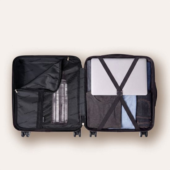 TRVLMORE Handbagagekoffer - 40x30x20 cm - Underseater - 24L - Cijferslot - 4 Wielen - Donkergroen