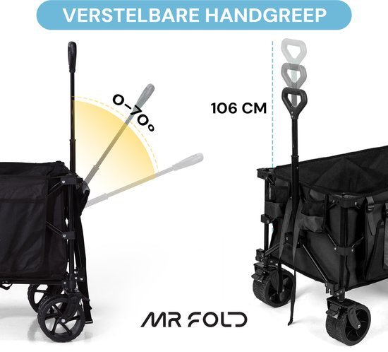 Mr. Fold Bolderkar XL - opvouwbaar 200L 150KG - all-terrain anti-lek wielen