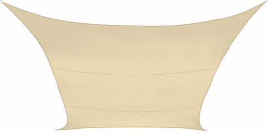 Perel Schaduwdoek, waterdoorlatend, luchtdoorlatend, 3.6 x 3.6 m, 180 g/m², HDPE, vierkant, champagne