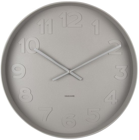 Karlsson Wandklok Mr. Grey - Grijs - Ø51cm - Wandklok