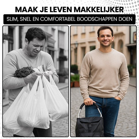 Outbee Boodschappentrolley - Boodschappenwagen - Boodschappenkar -Inklapbaar - Met wielen - Zwart