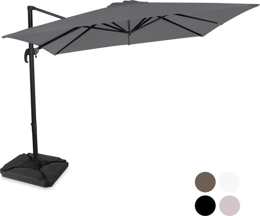 VONROC Zweefparasol - Grijs - 300x300 cm