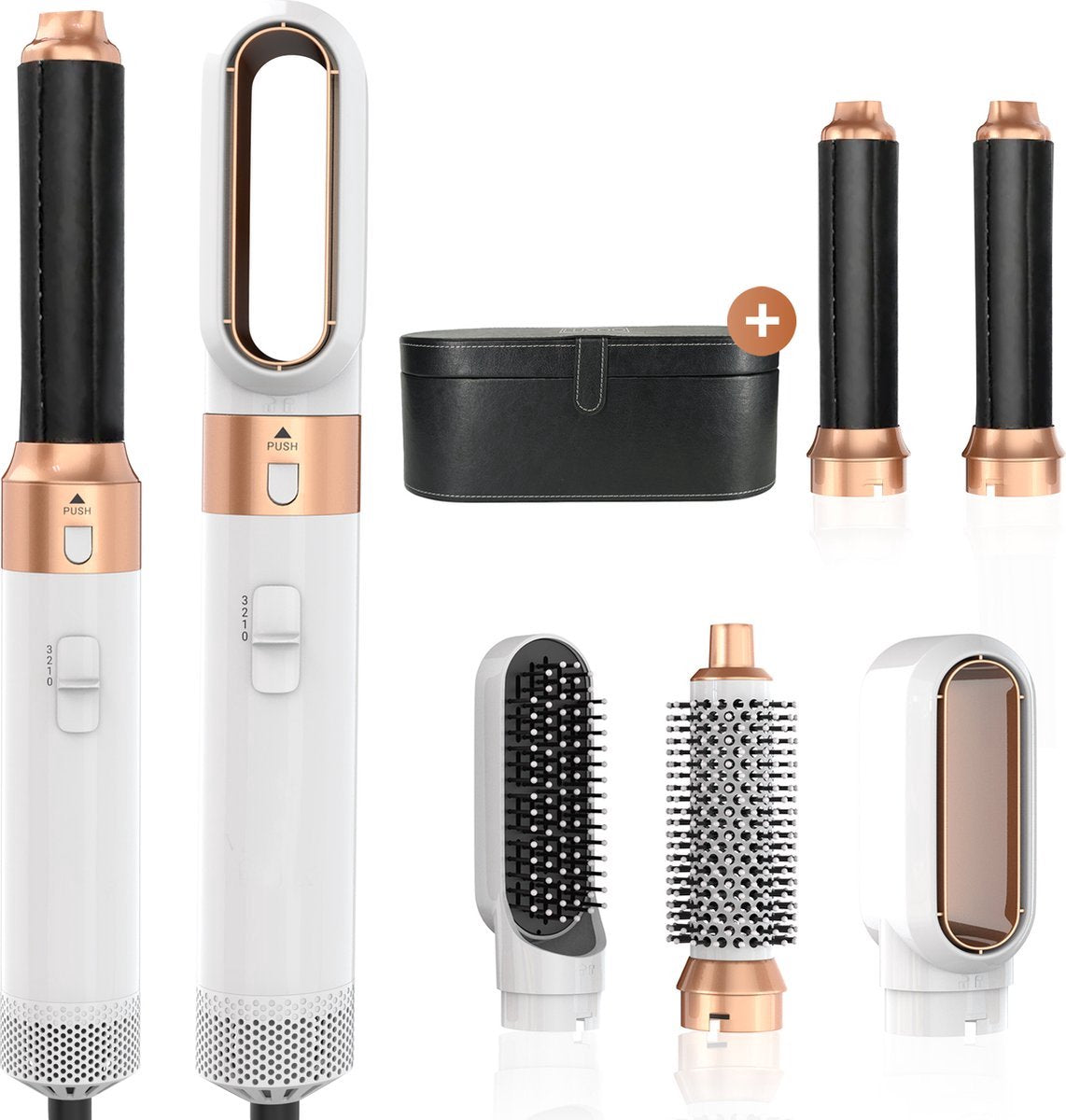 Professionals Airstyler - 5 in 1 Hairstyler - Incl. Reistas - Föhnborstel - Multistyler - Hairwrap - Krulborstel - Haarstyler - Hairstyler - Stijltang - Wit