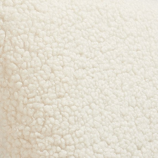 tectake® - Fauteuil Vänersborg - Dik gestoffeerde relaxstoel met bouclé-bekleding - Lounge stoel met brede armleuningen en ergonomische rugleuning - In hoogte vertelbare poten met vloerbescherming - Beige / crème