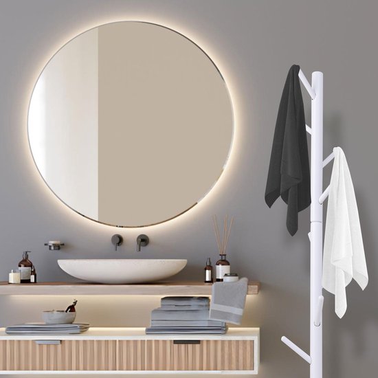 Bayt Kapstok - Staande kapstok - Kapstok Hout - Kapstok Staand - Garderoberek - 8 Haken - 175 cm - Wit