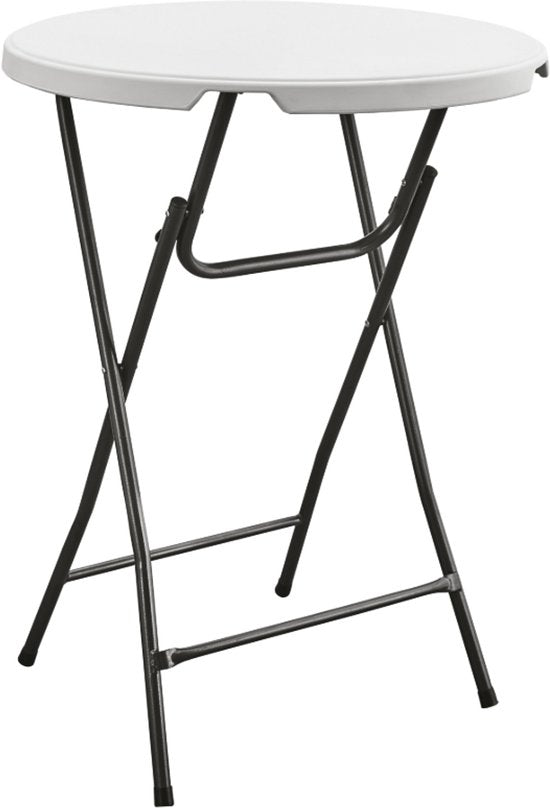 Garten - Statafel Wit KD - 80 x 110 cm - Wit & Kunststof - Inklapbaar & Stevig - Voor Feesten & Evenementen
