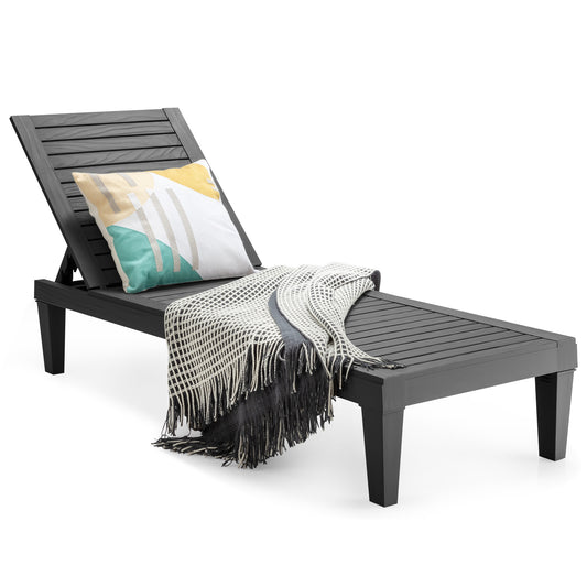 Coast Terrace Lounger buitenluchtstoel met verstelbare rugleuning 190 x 57,5 ??x 29 cm zwart
