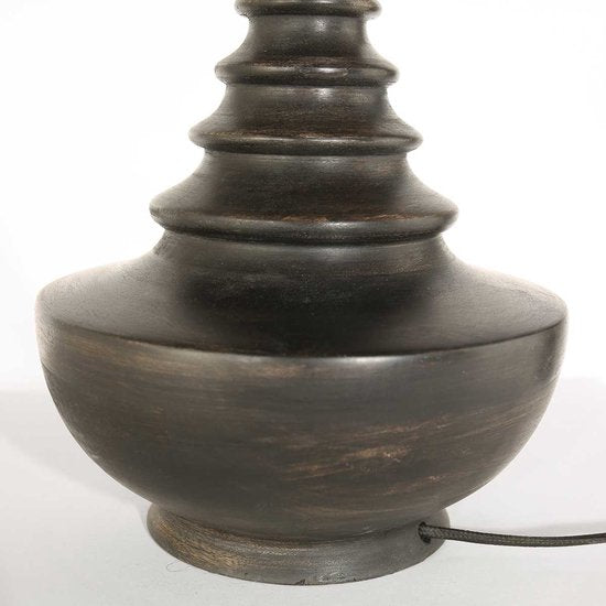 Anne Lighting tafellamp Bois - zwart - hout - 27 cm - E27 fitting - 3677ZW