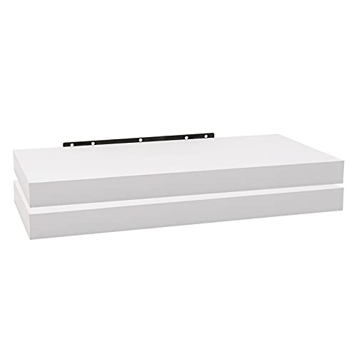 Woltu Wandplank Set 2 stuks - Wit - 50 x 23 x 3,8 cm