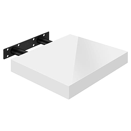 Woltu Volato Wandplank Hoogglans Wit - Houten Zwevende Plank 30 x 22,9 x 3,8 cm