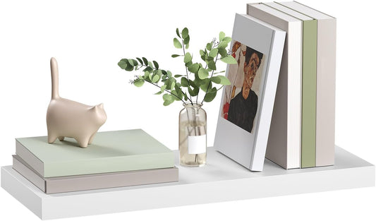 Esituro Zwevende Wandplank Wit 50 x 22,9 x 3,8 cm - Moderne MDF Wandplank - Floating Shelf voor Woonkamer, Slaapkamer, Keuken en Badkamer