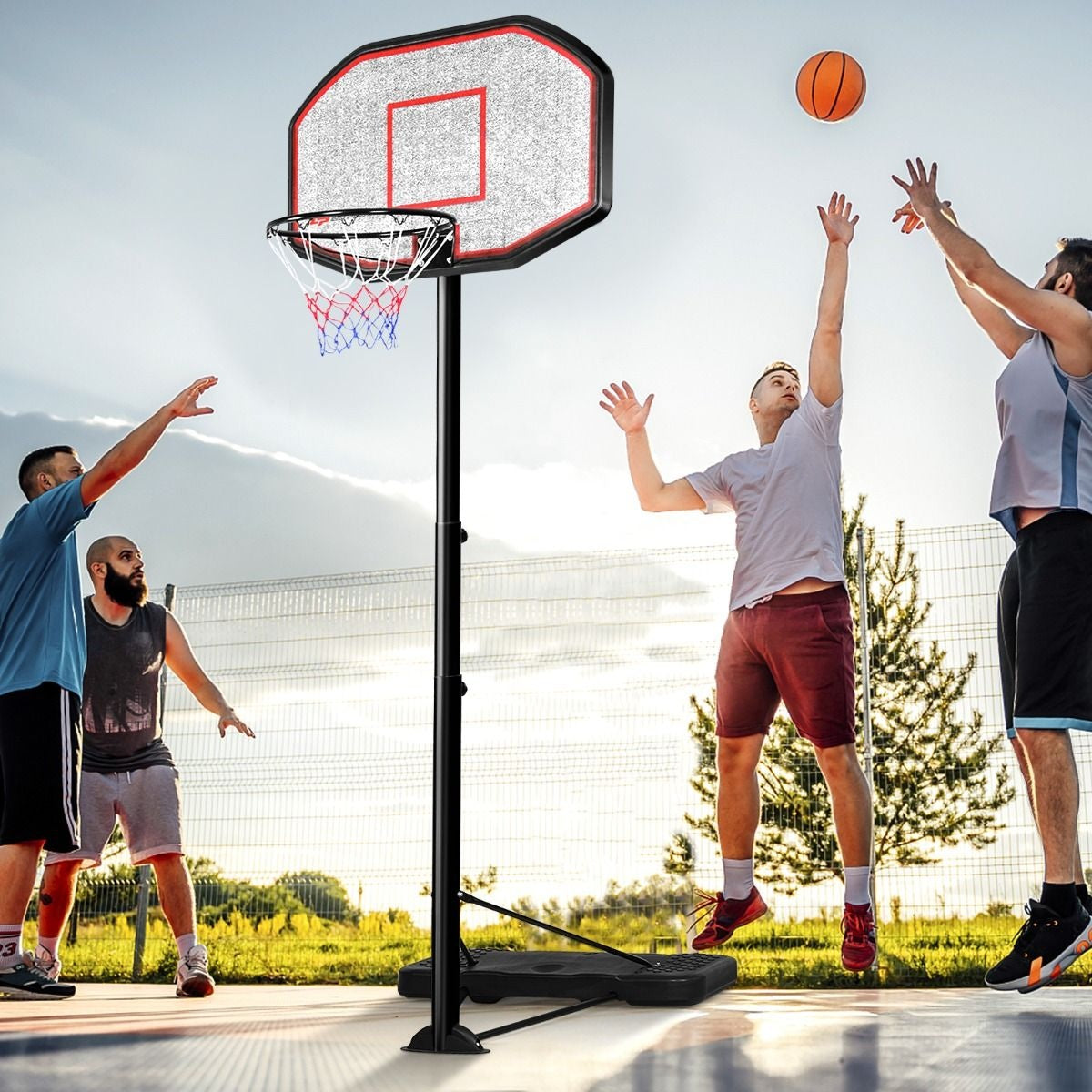 Coast Basketbalpaal - Basketbalring Met Standaard - 220-305 cm Hoogte - Zwart