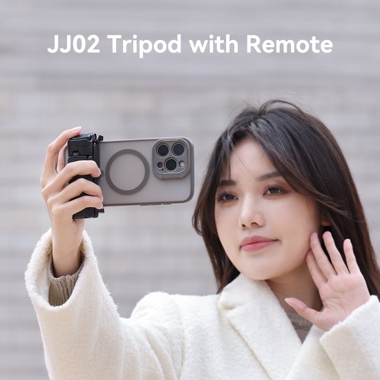 Ulanzi JJ02 Pocket selfie stick statief voor smartphone - Met bluetooth afstandsbediening - Compact broekzak-formaat - Maximale hoogte 40 cm - Zwart