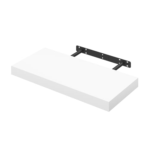 Woltu Zwevende Wandplank - Houten Plank - Wit - 50 cm