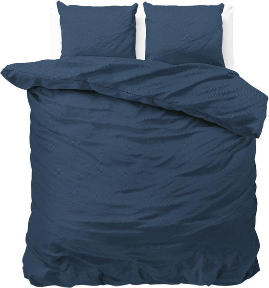 Zensation Satin Point - Dekbedovertrek - Eenpersoons - 140x200/220 + 1 kussensloop 60x70 - Blauw