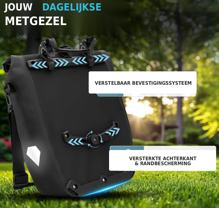 Radgeist 2-in-1 fietstas en schoudertas - 20 liter - Geïsoleerd - Zwart