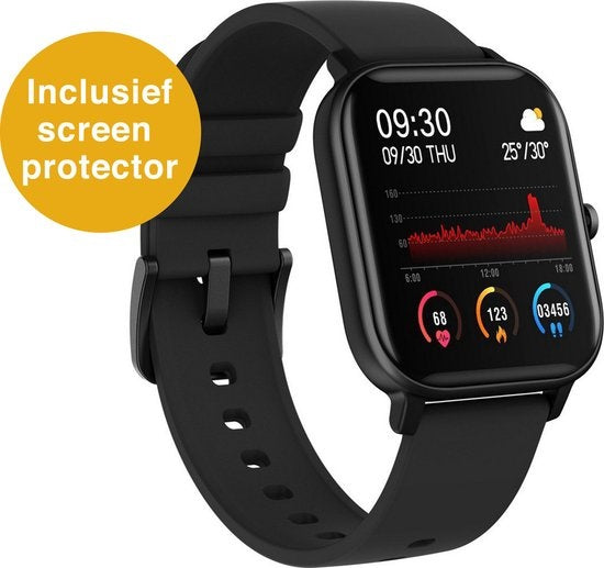 Zoluko Smartwatch voor Mannen & Vrouwen - Sporthorloge met Fitness Tracker – Stappenteller Horloge – Fitness Watch - Smartwatch Android – Smartwatch iOS – Zwart
