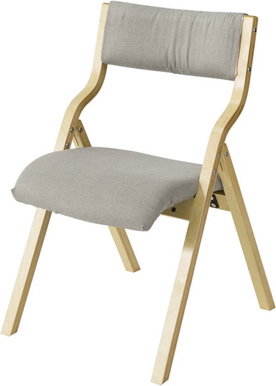 Klapstoel - Keukenstoel - Bureaustoel voor kinderen - Berkenhouten frame - Gewatteerd comfort - Afneembare wasbare hoes - 48 cm x 14 cm x 91 cm