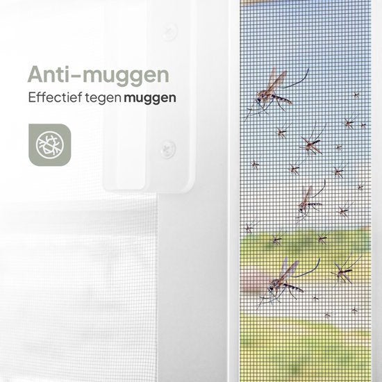 O'DADDY® Magnetische Raamhor - 150x150 cm - Aanpasbaar Vliegengaas - Met Witte Rand en Zwart Gaas - Horrengaas - Veelzijdig en Gemakkelijk te Monteren