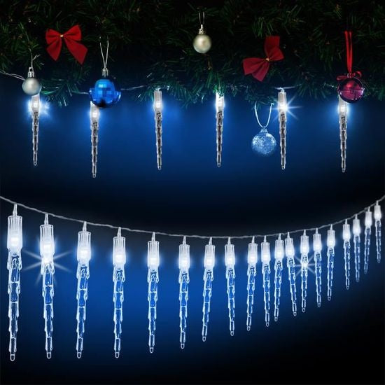 Monzana Kerstverlichting 80 LED´s - Ijspegels 5m Kabel - IP44 Blauw