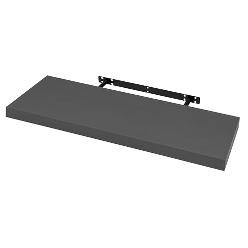 Woltu Zwevende Wandplank 90 cm Grijs Hout